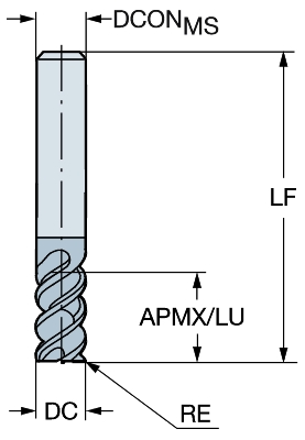 Концевая фреза с твердосплавным покрытием CoroMillⓇ  SANDVIK Coromant R216.24-06050CAK13P 1630