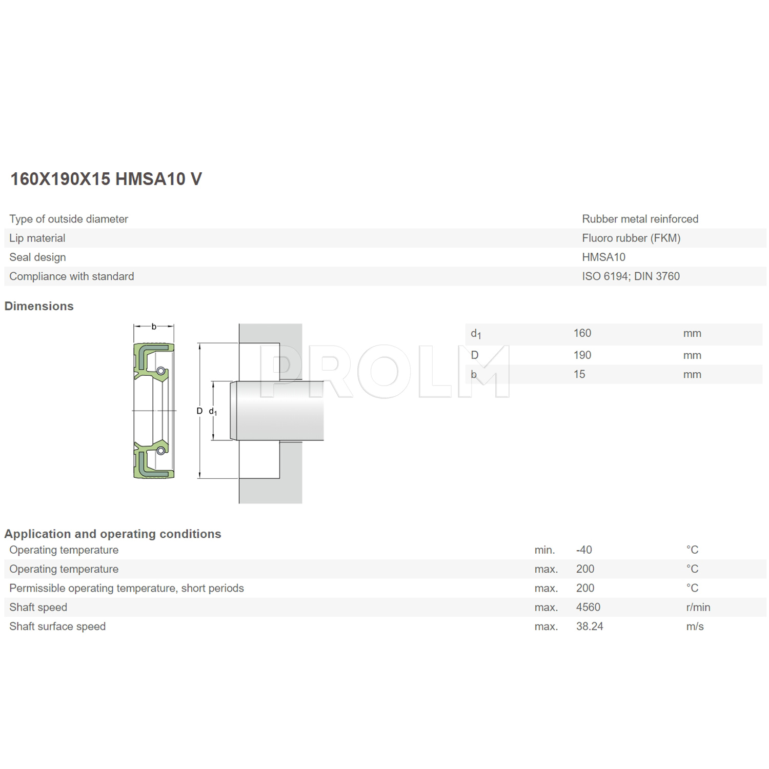 Манжета  SKF 160X190X15 HMSA10 V