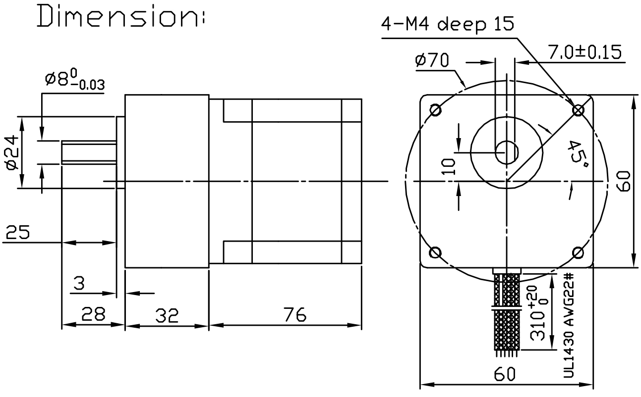 Шаговый двигатель  FULLING MOTOR FL57STH76-2804AG3