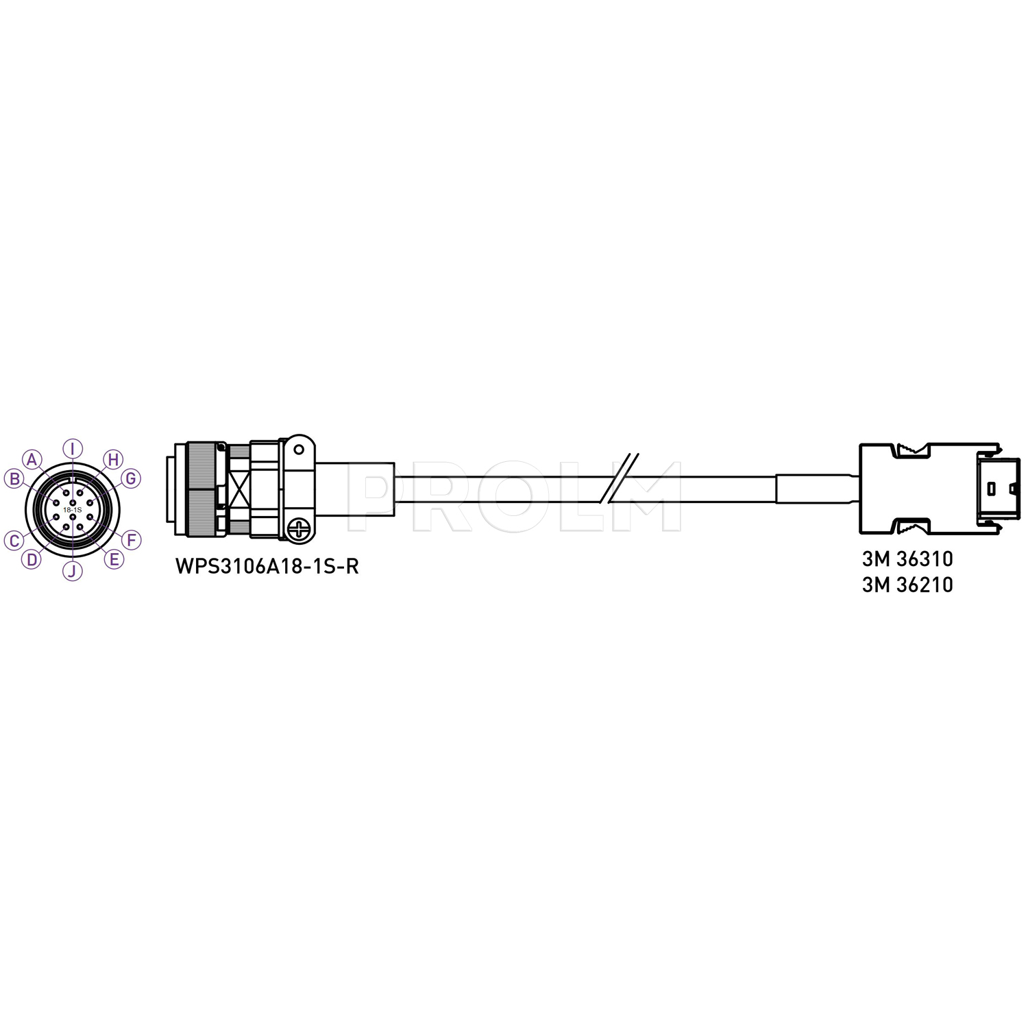 Энкодерный кабель серводвигателя  HIWIN HVE13IBB07MB