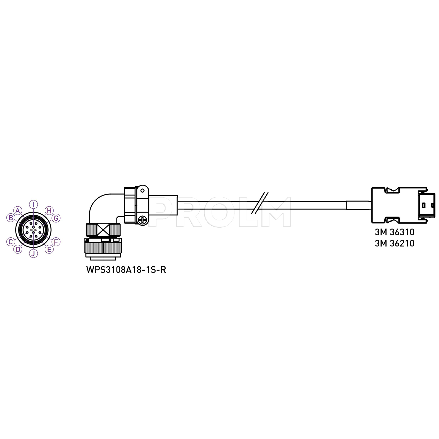 Энкодерный кабель серводвигателя  HIWIN HVE17ICB07MB