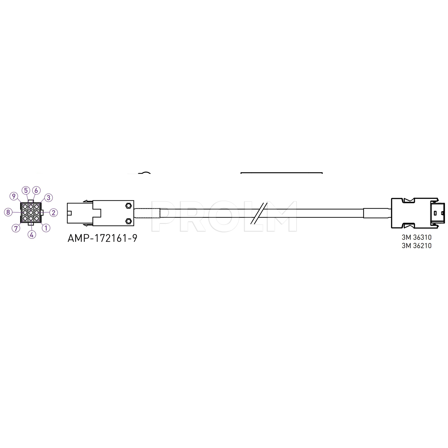 Энкодерный кабель серводвигателя  HIWIN HVE17IAB03MB