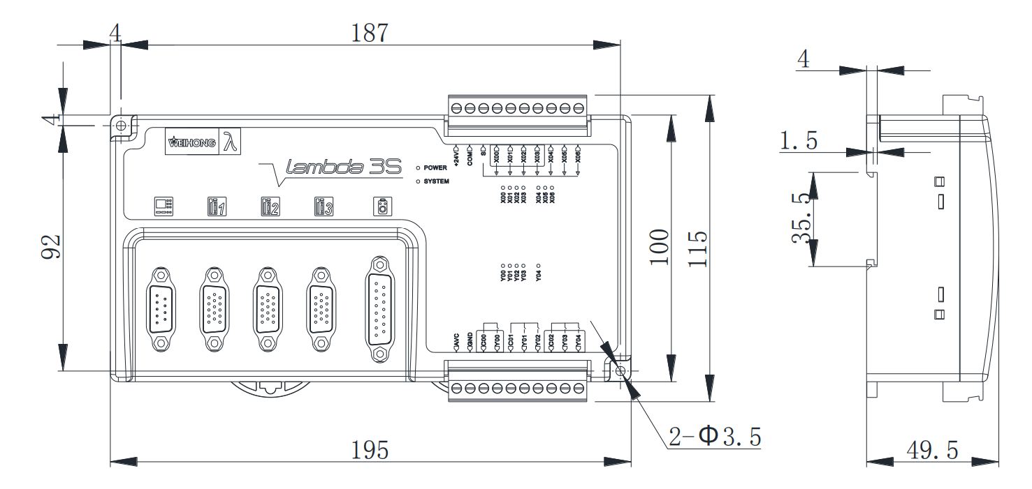 3-х осевой ЧПУ контроллер PM95A  Weihong PM95A (Lambda 3S)