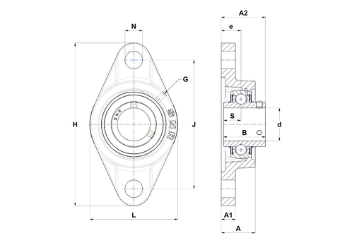 Корпус с шариковым подшипником  SNR UCFL202