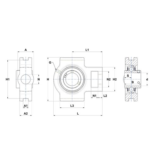 Корпус с шариковым подшипником  SNR UCT214