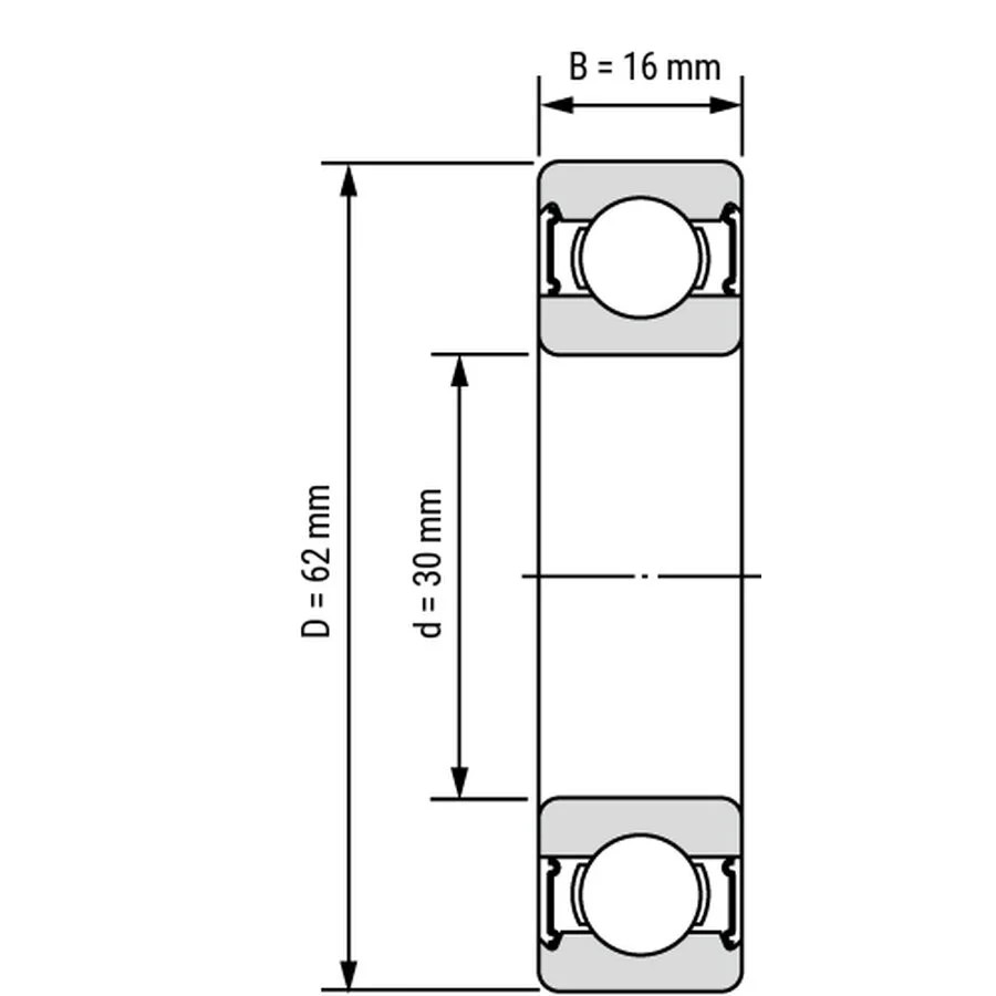 Шариковый подшипник  CRAFT 6206 2RSC3