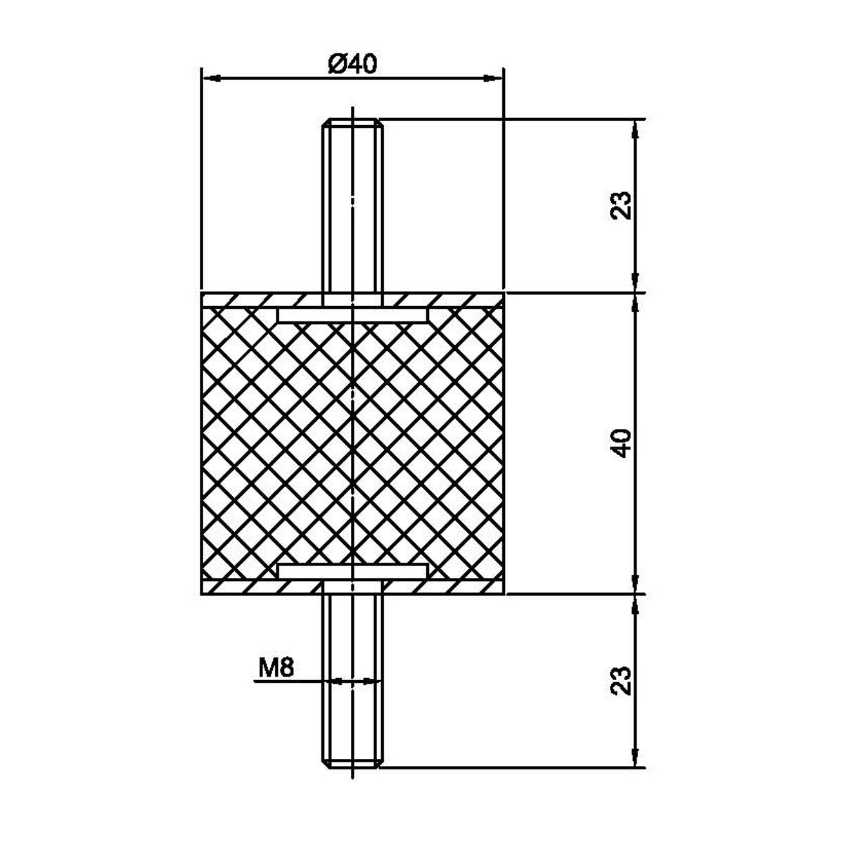 Виброизолятор резинометаллический  ArtNC 40.40 A (M8x23)