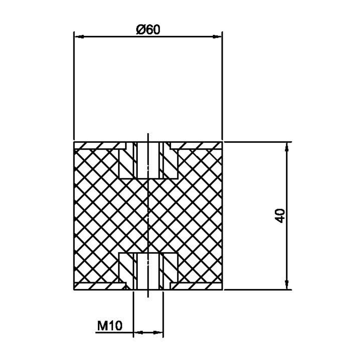 Виброизолятор резинометаллический  ArtNC 60.40 C (M10)