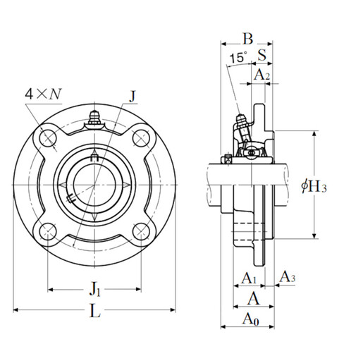 Корпус с шариковым подшипником  NTN UCFCX18D1