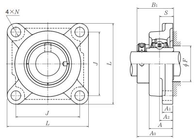 Корпус с шариковым подшипником  NTN M-AELF208D1